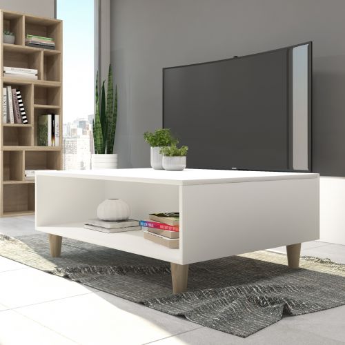 Table basse rabattable CREA blanc 90